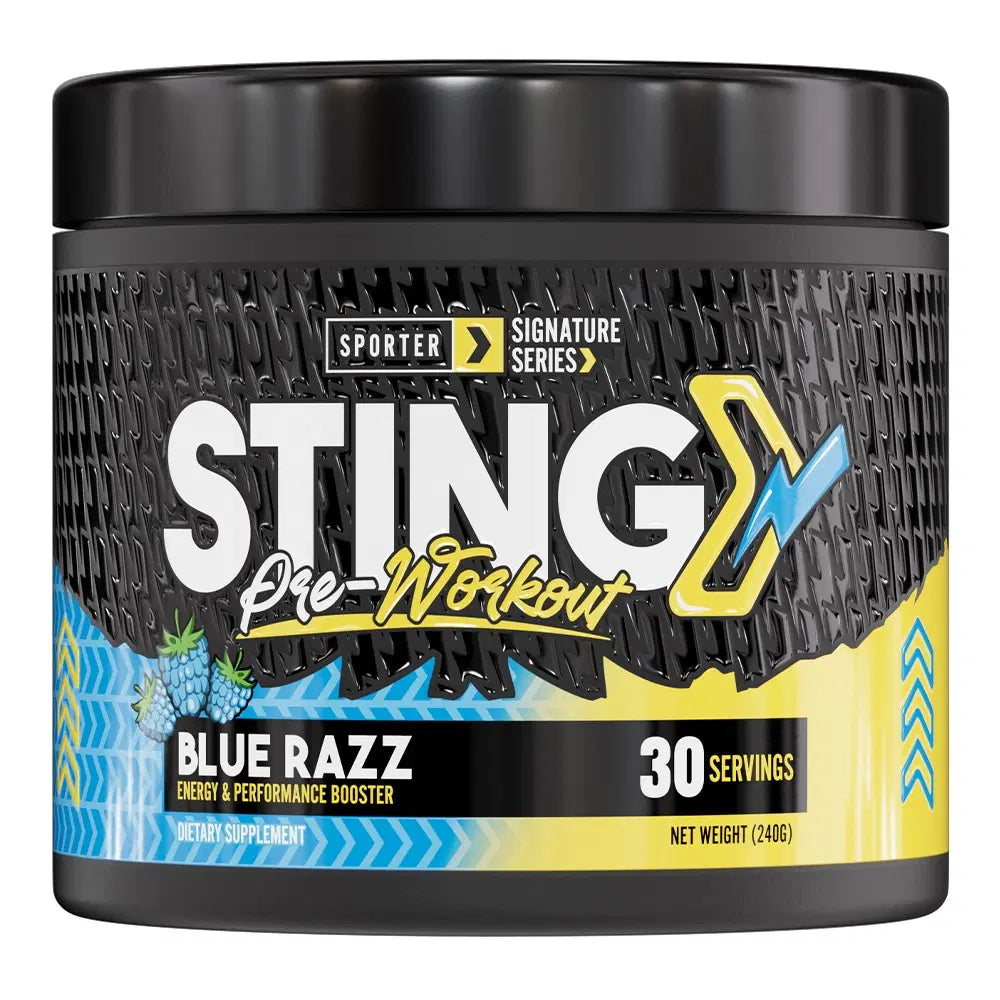 Sporter Sting Pre-Workout Blue Raz Flavor 30 Servings