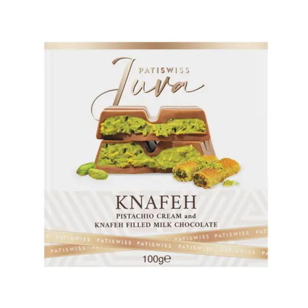 Patiswiss Knafeh pistachio cream and knafeh filled milk chocolate 100G