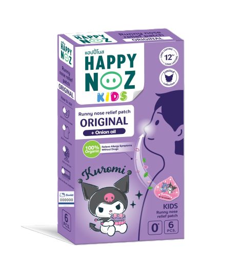 ملصقات البصل العضوية من هابي نوز مع زيت البصل الأصلي، 6 قطع