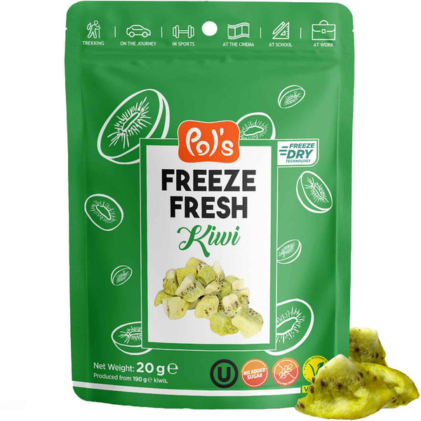 Pol's Freeze Fresh Freeze Dried Kiwi No Added Sugar Non-GMO 20g