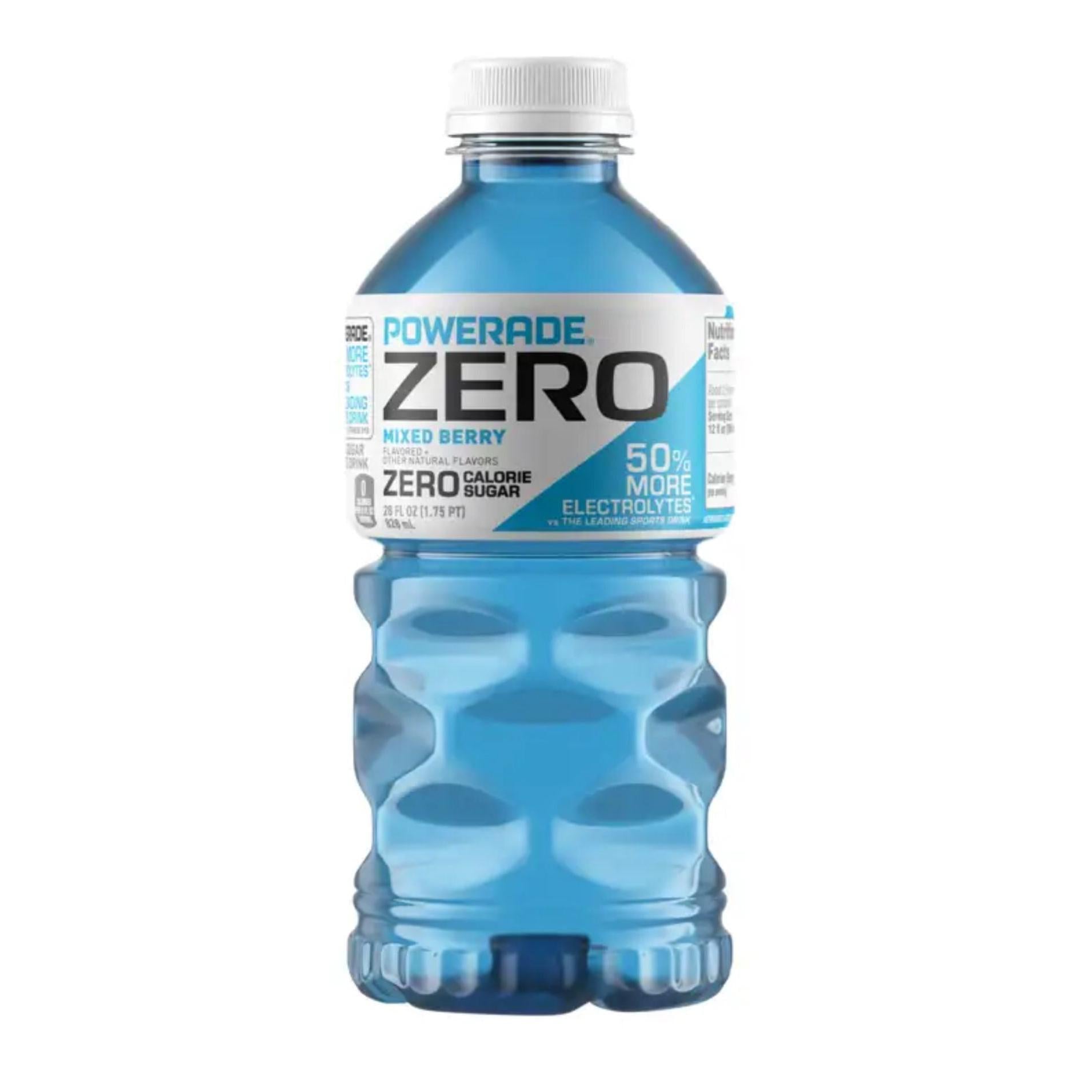 powerade sports drink, mixed berry, zero sugar 828ML