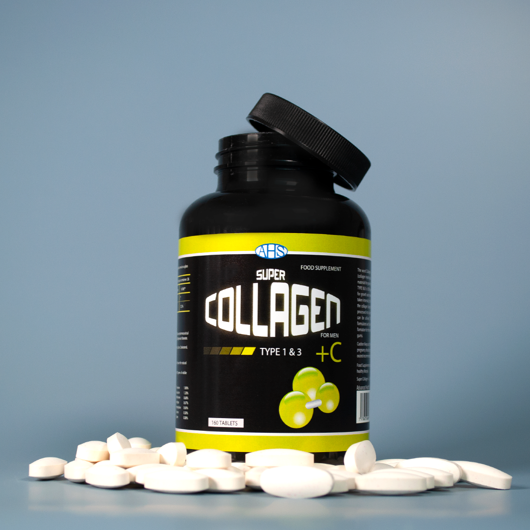 AHS Super Collagen Type 1 & 3 + Vitamin C For Men Halal Certified 160 tablets