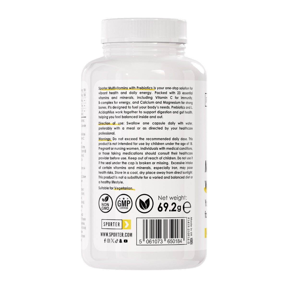 Sporter Multivitamins with Probiotics 60 Capsules