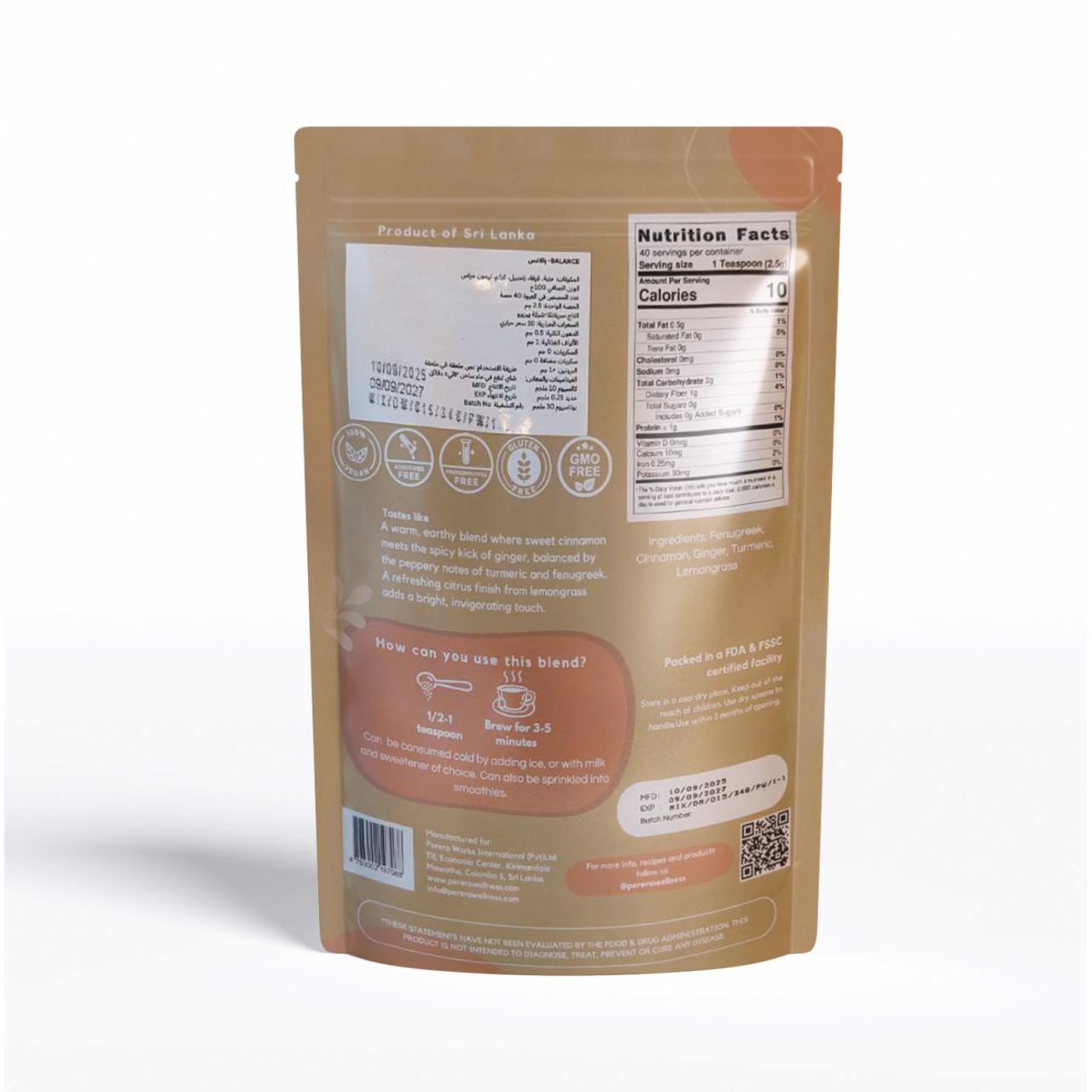 THRIVE Superfood Drink with Turmeric , Cinnamon, Ginger and Cardamom Naturally Caffeine Free Vegan 100g